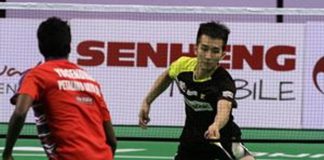 Chong Wei Feng shows the courage to fight back when he was trailing in the match against Krishnan Yogendran. (photo: Bernama)