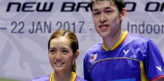 Tan Kian Meng/Lai Pei Jing with their Malaysia Masters trophy. (photo: Bernama)