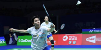 Seo Seung-Jae (front) receives a one-year suspension from Badminton Korea Association (BKA). (photo: Shi Tang/Getty Images)