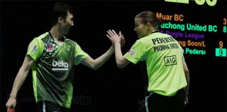 Christinna Pedersen/Yoo Yeon Seong are a solid mixed doubles pair for Puchong United BC. (photo: Purple League)