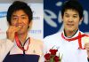 Lee Yong-dae (left) and Park Tae-hwan are among the most popular male athletes in Korea.