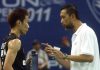 The student and his mentor. This filepic shows Lee Chong Wei and long-time coach Misbun Sidek together at the Malaysian Open tournament in 2011 before Misbun left the BAM.