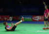 Aaron Chia/Soh Wooi Yik celebrate after beating the 2017 World Champions Liu Cheng/Zhang Nan in 2019 All England quarter-finals.