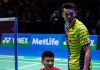 Lin Dan and Xue Song in the All England semi-finals. (photo: AFP)