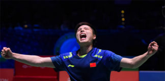 Shi Yuqi wins the 2018 All England. (photo: AP)