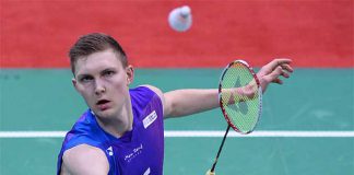 Denmark's Viktor Axelsen plays a shot during his men's singles semi-final match against South Korea's Son Wan Ho. (photo: GettyImages)