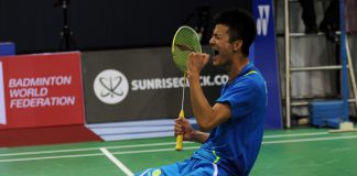 In the other semi-final, second seed Chen Long came through by the skin of his teeth with a titanic 21-15, 21-23, 21-19 win over a pumped-up Jan O Jorgensen of Denmark in a 79-minute encounter.