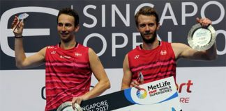 Congratulations to Mathias Boe/Carsten Mogensen for winning the 2017 Singapore Open. (photo: AFP)