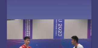 Chen Long (R) is coaching Li Shifeng to prepare him for the 2023 Sudirman Cup. (photo: Li Shifeng's IG)