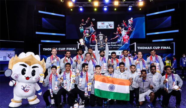 Congratulations to the Indian men's team for winning the 2022 Thomas Cup. (photo: Shi Tang/Getty Images)