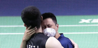 Indra Wijaya couldn't hold back his emotion as he witnessed Lee Zii Jia coming back from 4-11 down in the decider to win the 2022 Thailand Open title.