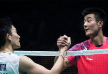 Kento Momota to face Chen Long in the Thomas Cup final. (photo: AFP)