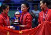 Wang Shixian, Li Xuerui, Wang Yihan (from left) are trying to squeeze into the 2 spots allocated for China in Olympics.