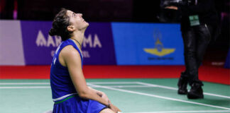 Wish Carolina Marin a speedy recovery. (photo: Shi Tang/Getty Images)