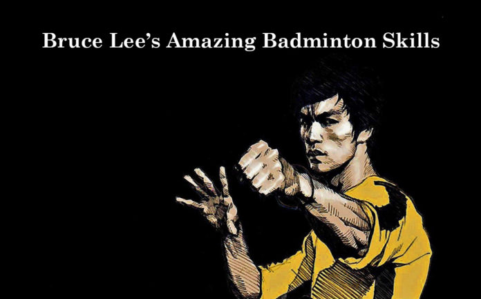 Bruce Lee's amazing badminton skills. (photo & video: Bruce Lee's official Twitter, Wallpapercave.com)