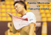 Kento Momota cries as he beats Takuma Ueda in the Japan Ranking Circuit final.