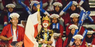 Indonesian badminton fans with their colourful and creative outfits