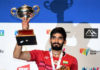 Kidambi Srikanth beats Chen Long to win Australia Open Super Series. (photo: AP)