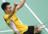 Malaysian Chong Wei Feng celebrates after winning againts Rumbaka Dionysius Hayom of Indonesia during the Thomas Cup in May.