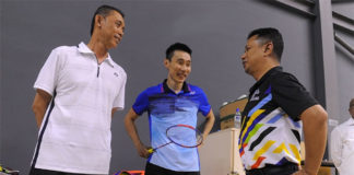 Misbun Sidek, Lee Chong Wei & BAM President Mohamad Norza Zakaria. (photo: Bernama)