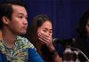 Ratchanok Intanon cries during the press conference. (photo: GettyImages)
