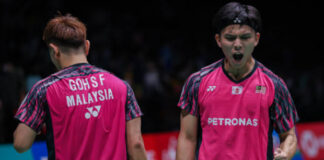 Goh Sze Fei/Nur Izzuddin enter the 2022 Malaysia Open semi-finals. (photo: Annice Lyn/Getty Images)