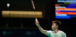 Ng Tze Yong loses to Loh Kean Yew in the quarter-finals of the 2023 Korea Open. (photo: Shi Tang/Getty Images)