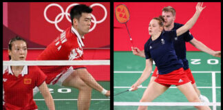 Badminton at the Summer Olympics - Zheng Siwei/Huang Yaqiong, Marcus Ellis/Lauren Smith are in the top half of the mixed doubles quarter-final draw. (photo: Alexander Nemenov/AFP, Lintao Zhang/Getty Images)