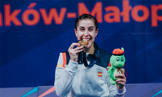 Carolina Marin wins the 2023 European Games gold medal. (photo: 2023 European Games)