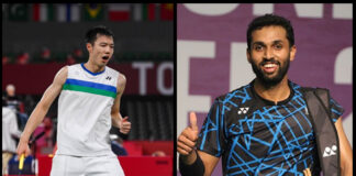 Somehow, Wang Tzu Wei and HS Prannoy are both interested in Tennis. (photo: AFP)