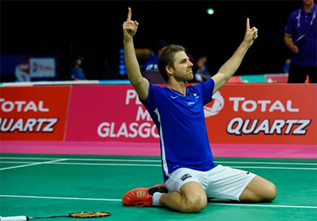 Brice Leverdez vs. Lee Chong Wei. (photo: AP)