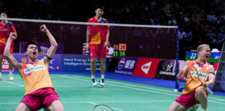 Aaron Chia/Soh Wooi Yik enter the 2023 World Championships semi-finals. (photo: Shi Tang/Getty Images)