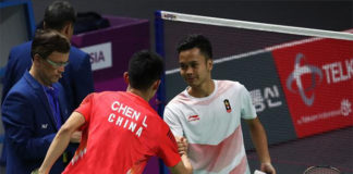 Anthony Sinisuka Ginting beats Chen Long in Asian Games quarter-finals.