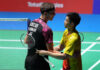 Viktor Axelsen talks to Chou Tien Chen after the 2022 World Championships semi-final match. (photo: Toru Hanai/Getty Images)
