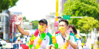 Lee Yang/Wang Chi-lin receive hero's welcome in Kinmen, Taiwan. (photo: Kinmen County)