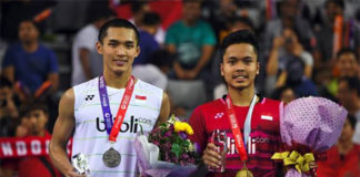 Both Anthony Ginting and Jonatan Christie are establishing themselves among the sport's top men's singles players. (photo: AP)