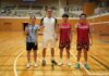 From left: Ratchanok Intanon, Viktor Axelsen and two high school students. (photo: BadmintonMagazine/Hirokuni Kawaguchi)