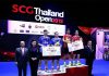 Koo Kien Keat/Tan Boon Heong on the podium with Wahyu Nayaka Arya Pankaryanira/Ade Yusuf during the medal ceremony. (photo: Granular)