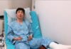 Son Wan Ho shares photo from hospital bed following ankle operation. (photo: Son Wanho's Instagram)