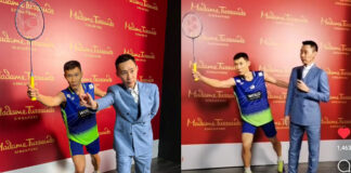 The real Lee Chong Wei looks more handsome than his waxwork figure. (photo: Lee Chong Wei's FB/IG)