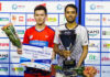 Cheam June Wei (L) poses for picture with Sourabh Verma. (photo: Dutch Open)