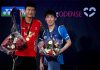 Chen Long (left) defended his BWF Denmark Open title by defeating Son Wan-ho in straight games