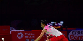 Kento Momota is on course to defend the Fuzhou China Open title. (photo: Xinhua)