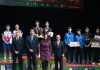 Sayaka Hobara/Nami Matsuyama and the World Junior Championships silver and bronze medalists. (photo: BWF)