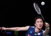 Kento Momota continues a triumphant comeback and secures the top 32 spot at Japan Masters. (photo: Shi Tang/Getty Images)