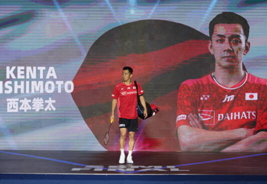 Kenta Nishimoto enters the China Masters final. (photo: Fred Lee/Getty Images)