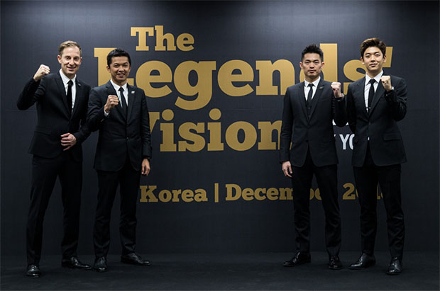 The Legends' Vision in Korea - Peter Gade, Taufik Hidayat, Lin Dan, Lee Yong-Dae (from Left). (photo: Yonex)