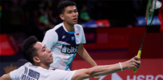 Fajar Alfian/Muhammad Rian Ardianto miss a chance to win gold at the 2019 SEA Games gold. (photo: Lars Ronbog/ FrontZoneSport via Getty Images)