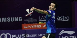 Chong Wei Feng scores the only victory for Puchong United BC on Friday. (photo: Purple League)