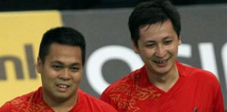 A file picture of Markis Kido (left). He now partners Gideon Markus Fernaldi in the men's doubles.